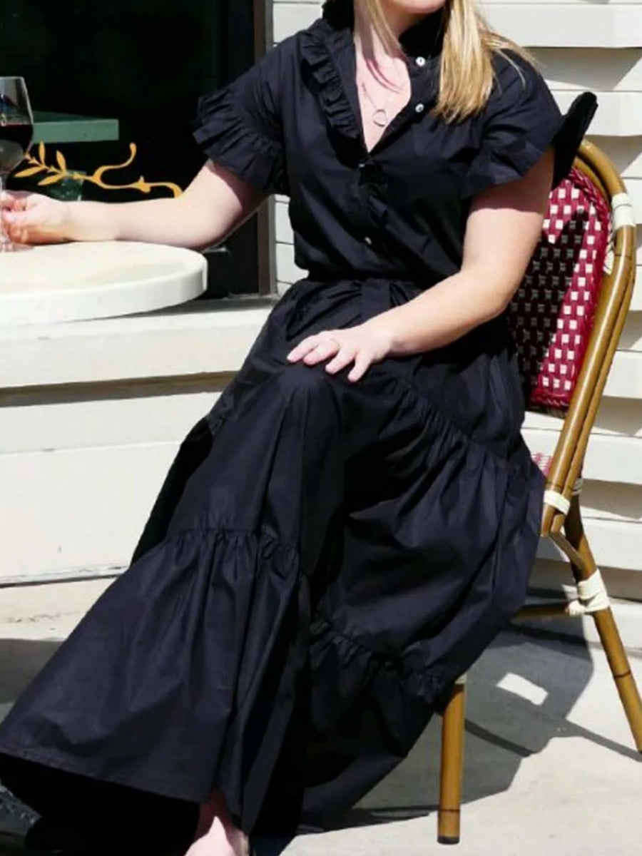 Ruffle Placket Dress