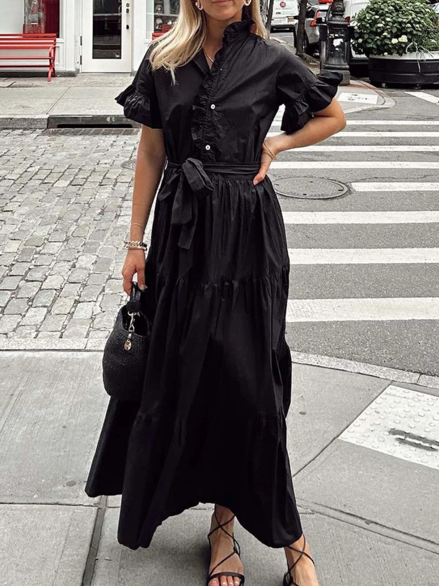 Ruffle Placket Dress