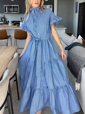 Ruffle Placket Dress