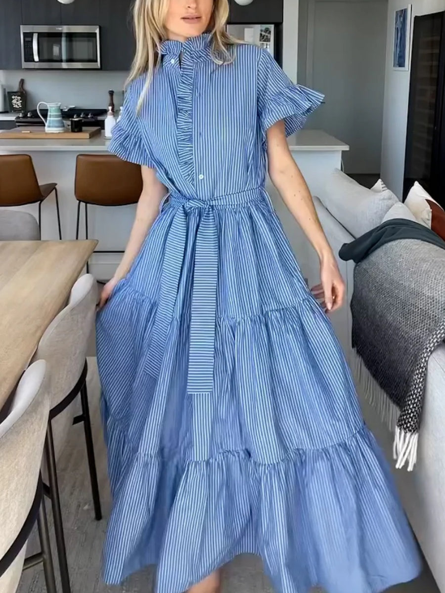 Ruffle Placket Dress