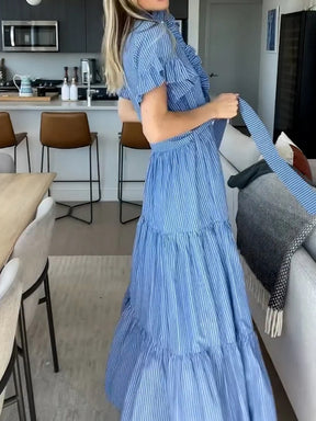 Ruffle Placket Dress