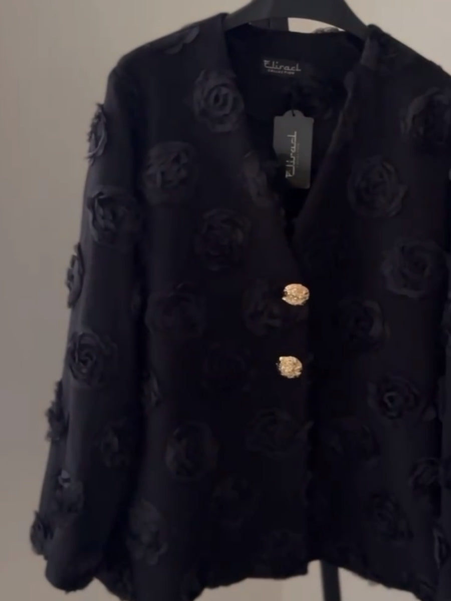 3D floral cardigan