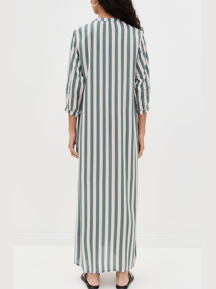Stripe Print Maxi Dress