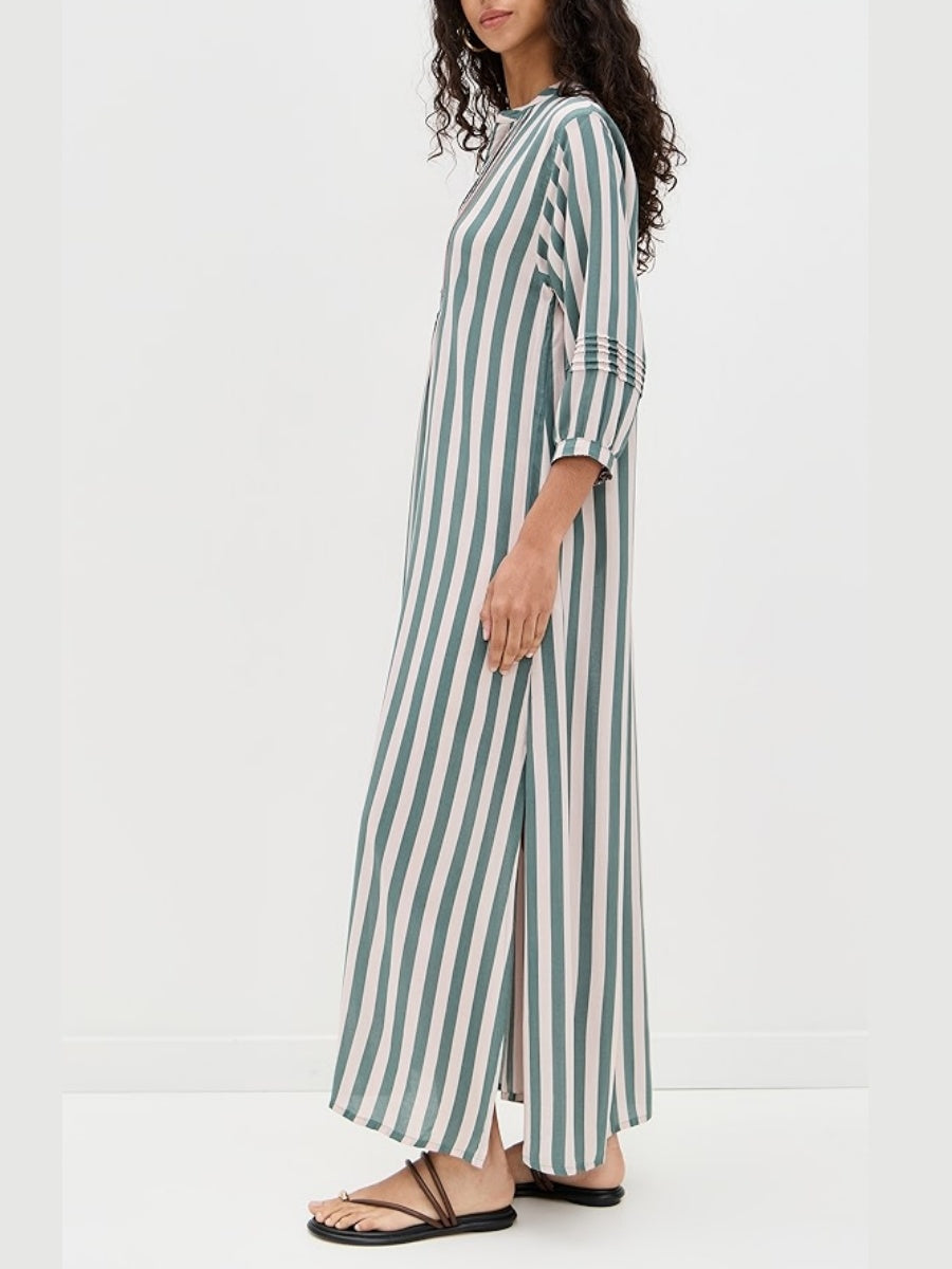 Stripe Print Maxi Dress