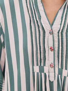 Stripe Print Maxi Dress