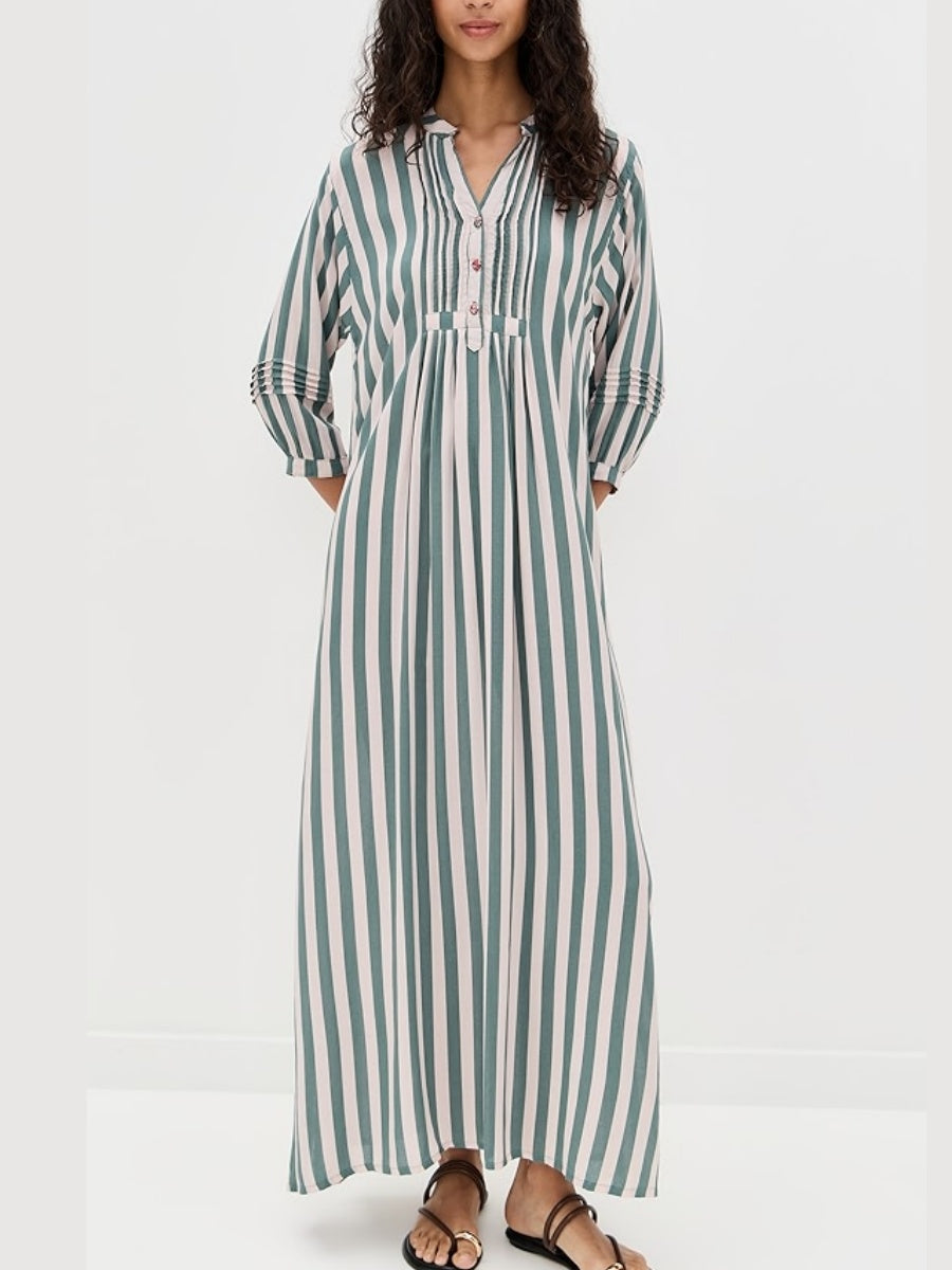 Stripe Print Maxi Dress