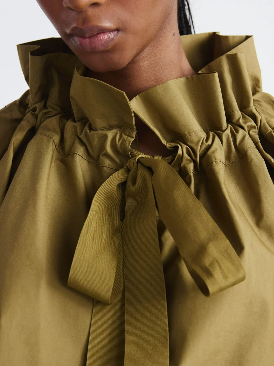 Ruffle Neck Cotton Top