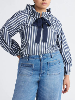 Ruffle Neck Cotton Top