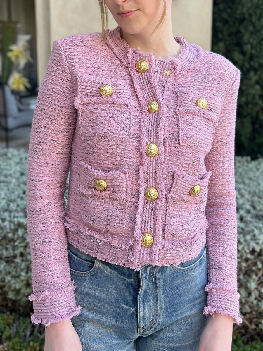 Tweed Jacket with Gold Buttons