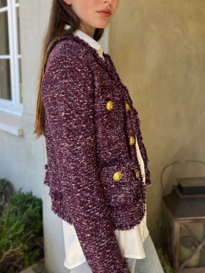 Tweed Jacket with Gold Buttons