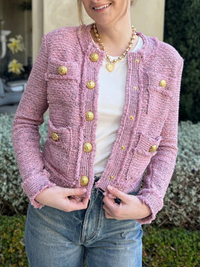 Tweed Jacket with Gold Buttons