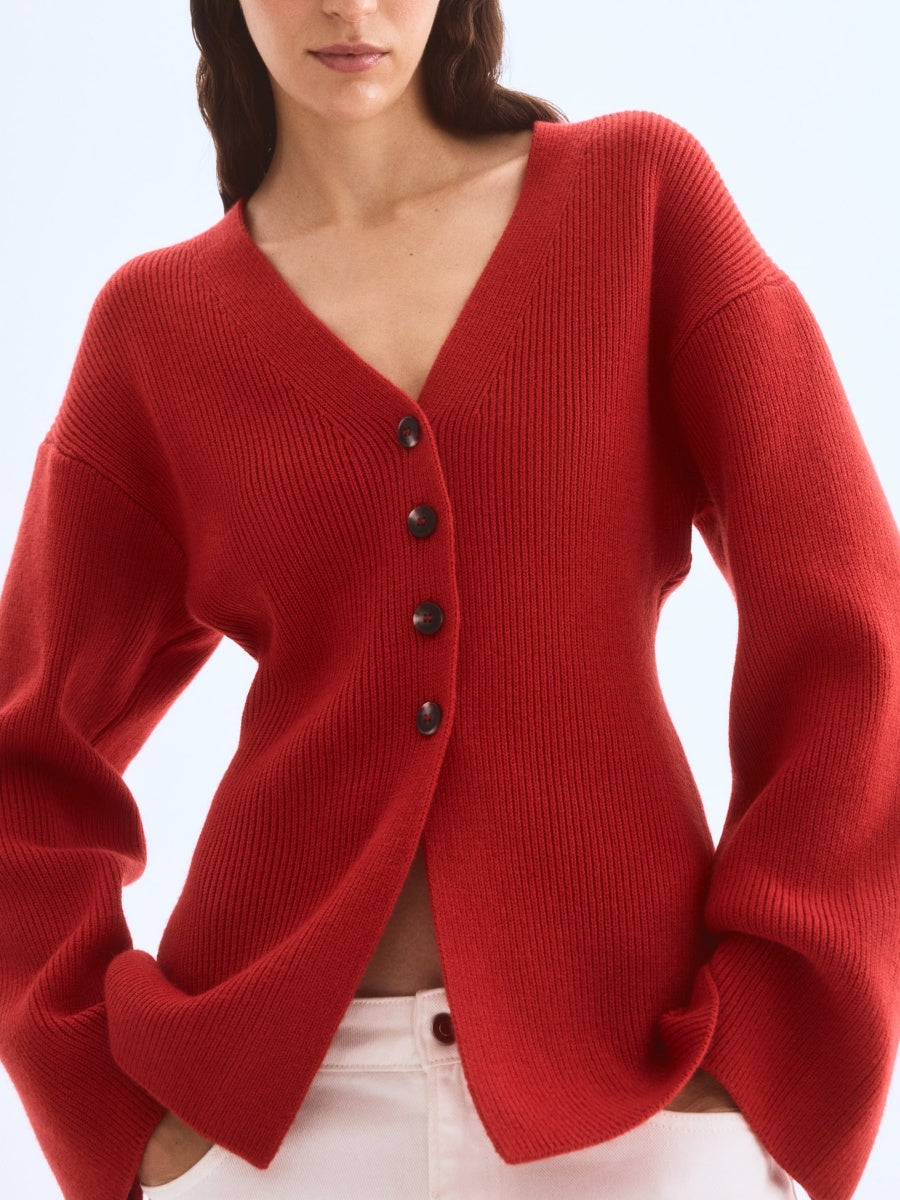 Rib-Knit Cardigan