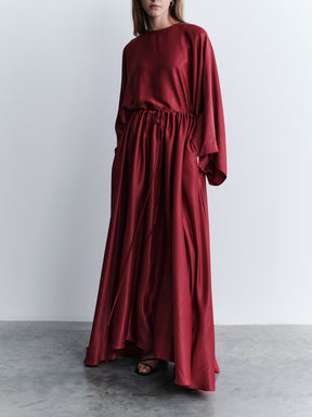ADJUSTABLE LACE-UP SATIN SKIRT SET