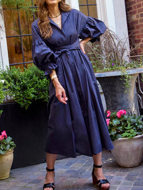 Side Pockets Cotton Dress
