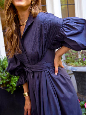 Side Pockets Cotton Dress