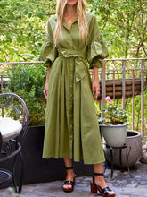 Side Pockets Cotton Dress