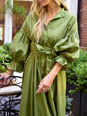 Side Pockets Cotton Dress