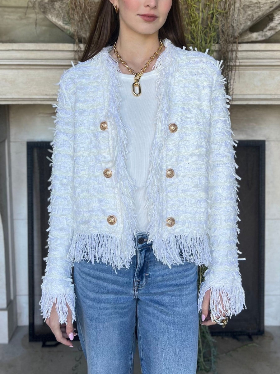 Open Front Fringe Jacket