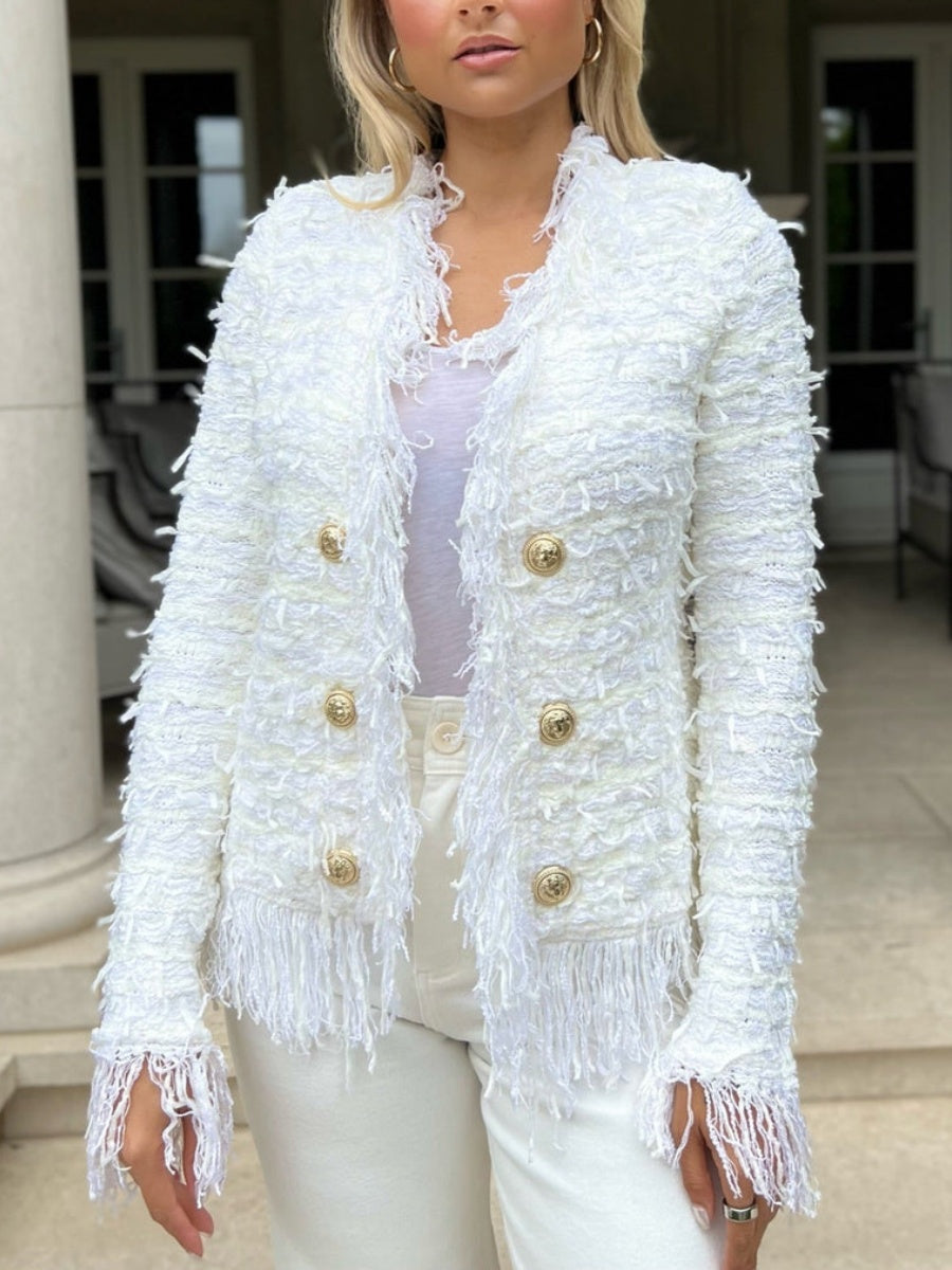 Open Front Fringe Jacket