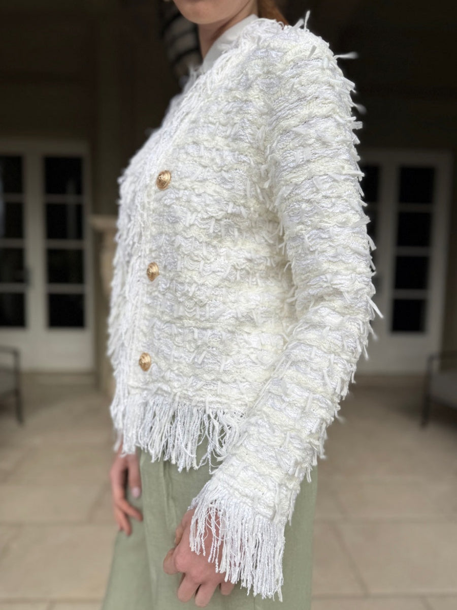 Open Front Fringe Jacket