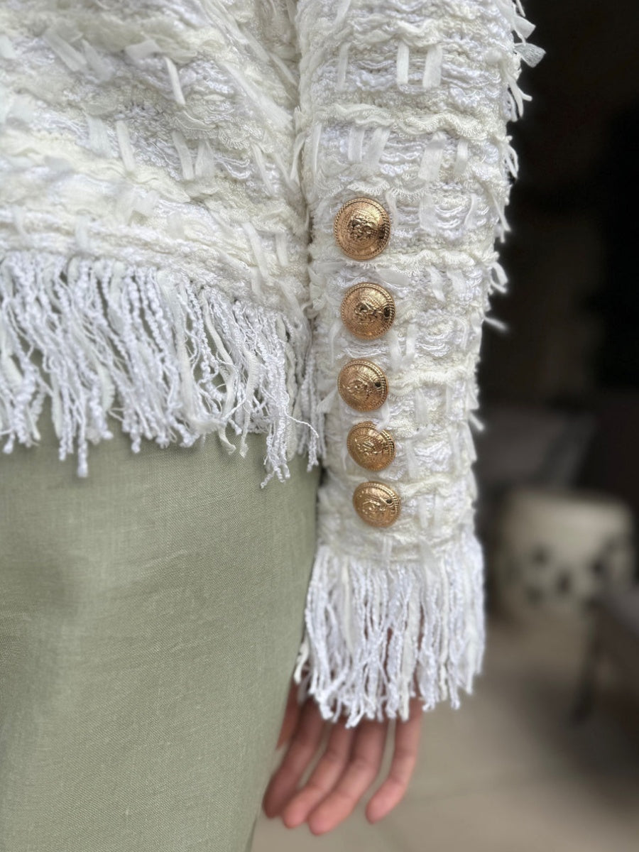 Open Front Fringe Jacket