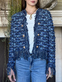 Open Front Fringe Jacket