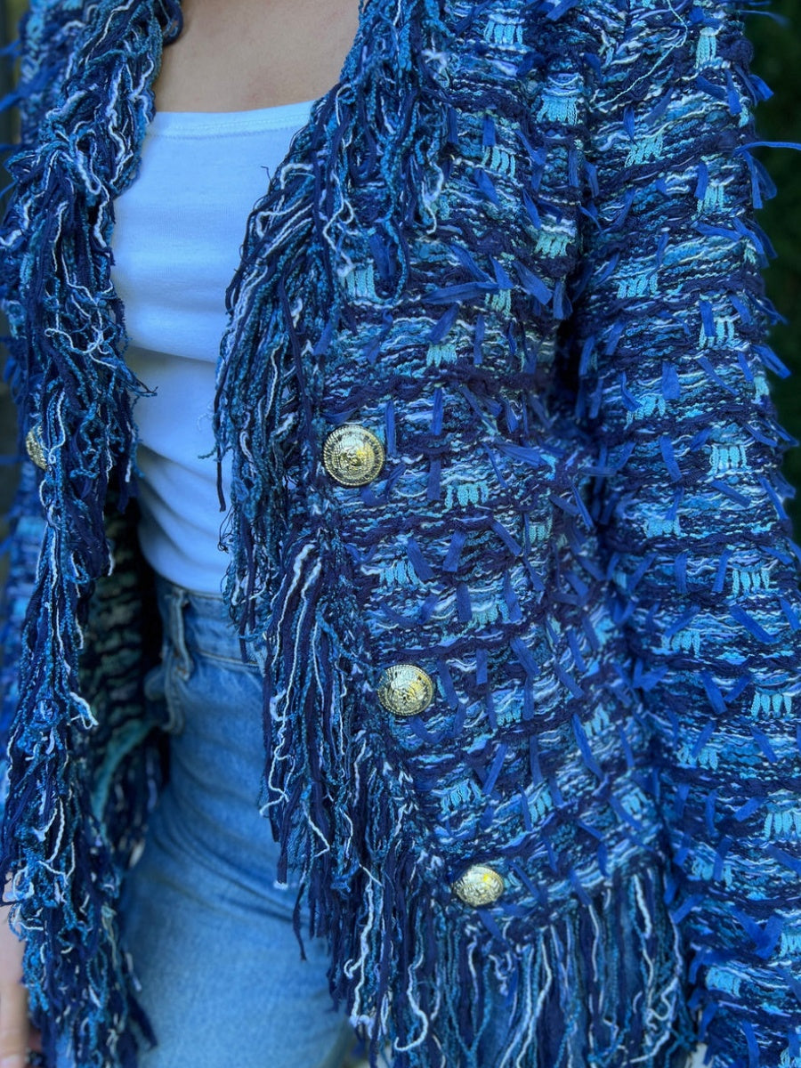 Open Front Fringe Jacket