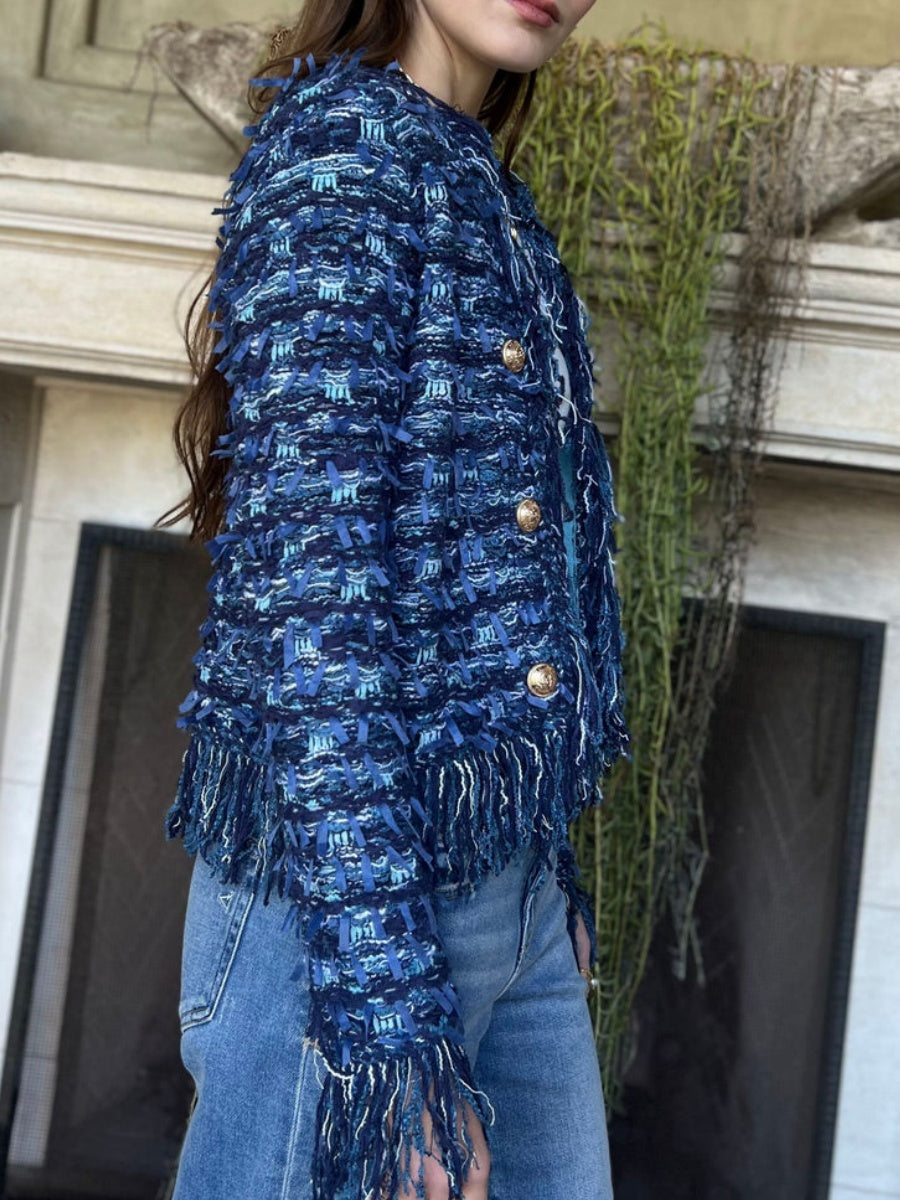 Open Front Fringe Jacket