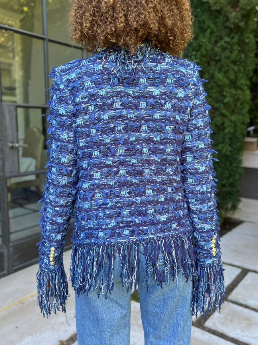 Open Front Fringe Jacket
