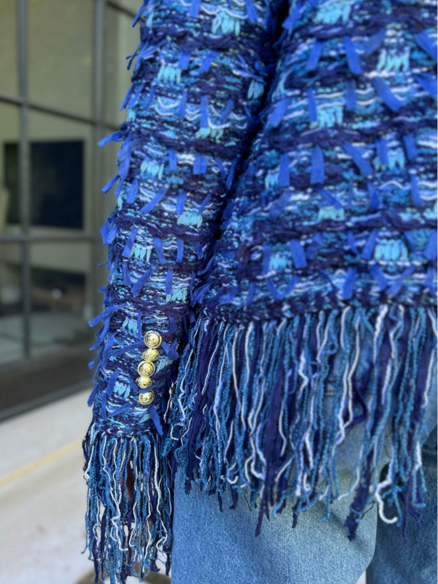 Open Front Fringe Jacket