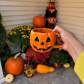 Pumpkin & Ghost Figural Mugs