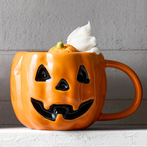 Pumpkin & Ghost Figural Mugs