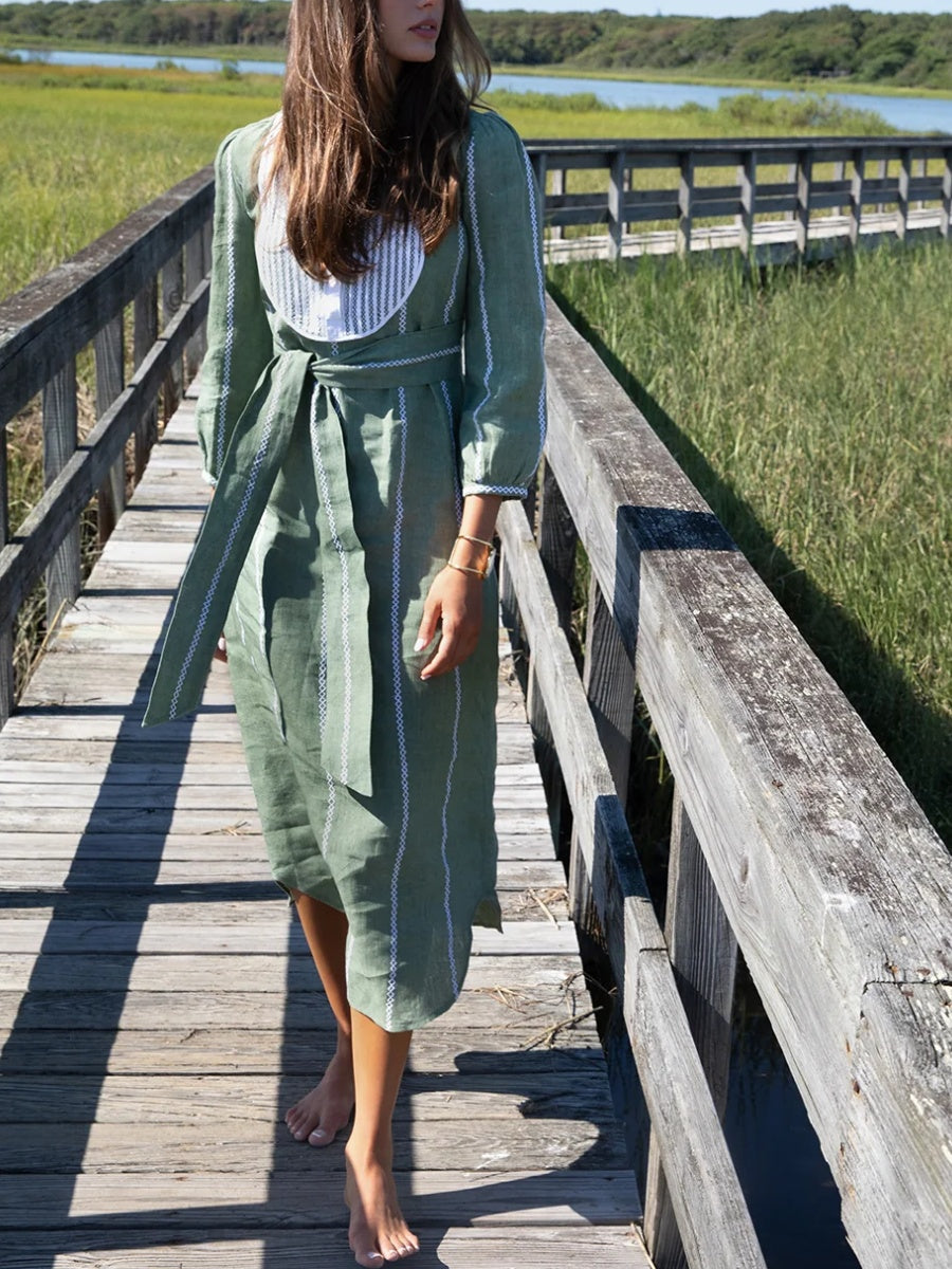 Embroidery Linen Dress