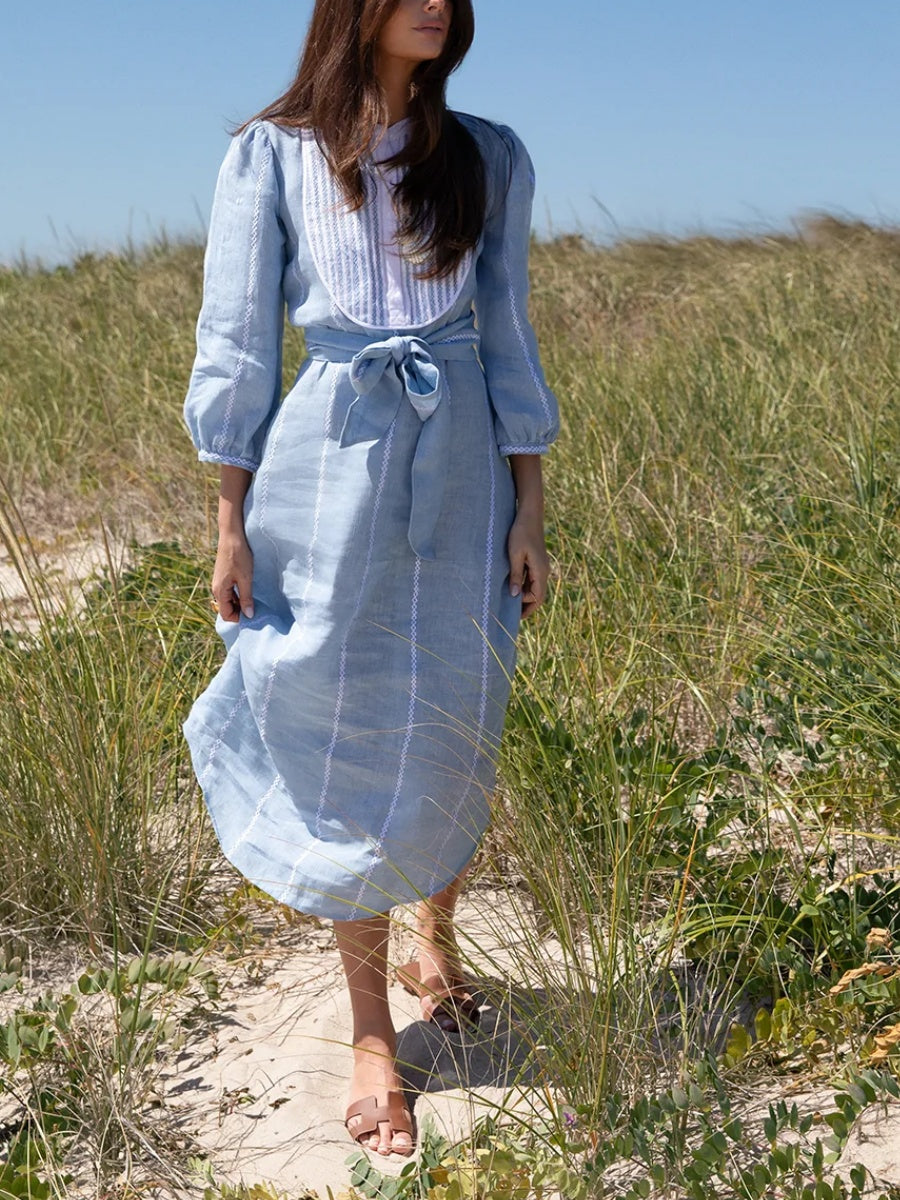 Embroidery Linen Dress
