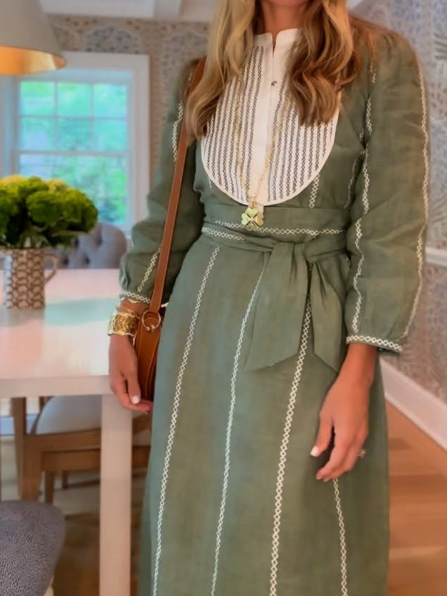Embroidery Linen Dress