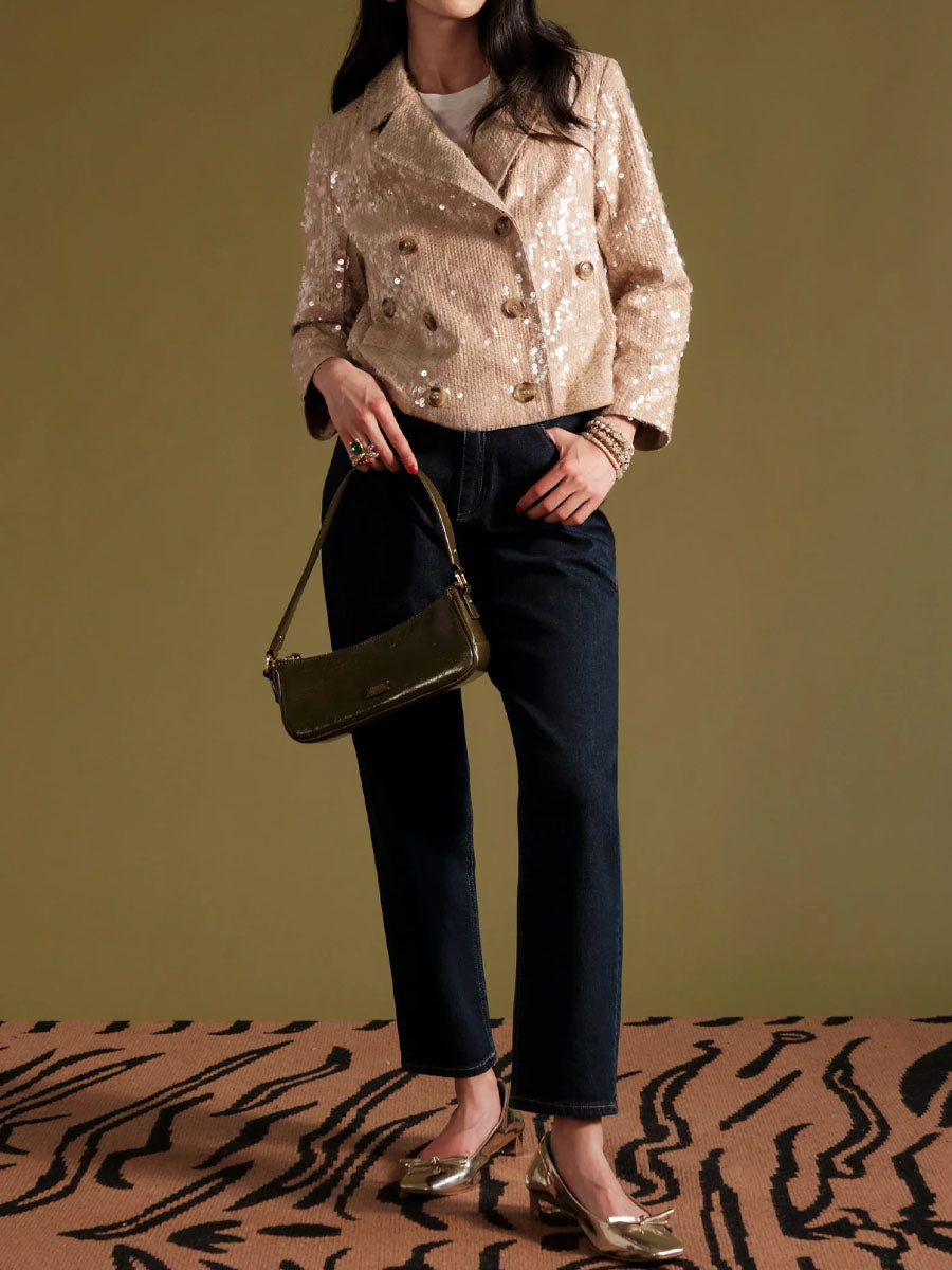 Sequin Moto Jacket
