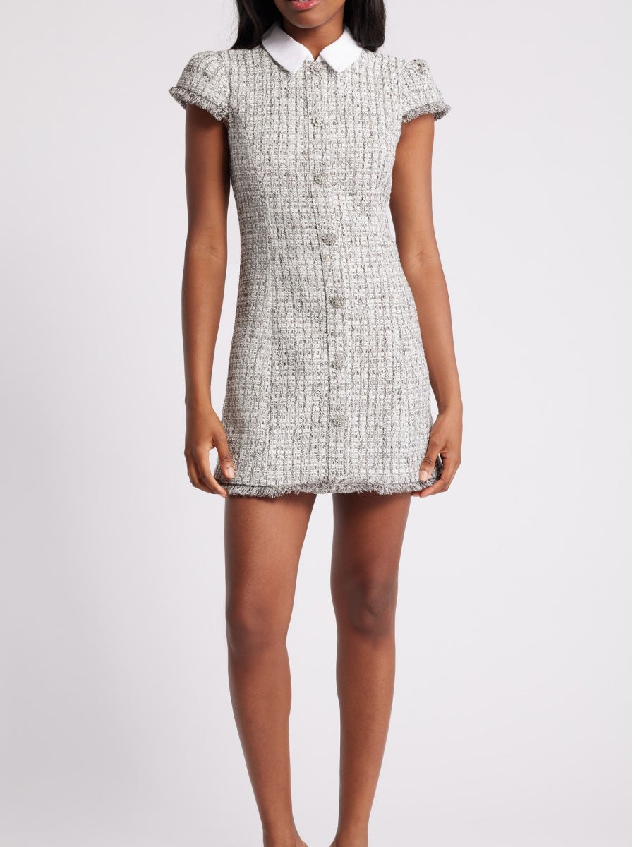 Tweed Button Up Minidress