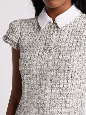Tweed Button Up Minidress