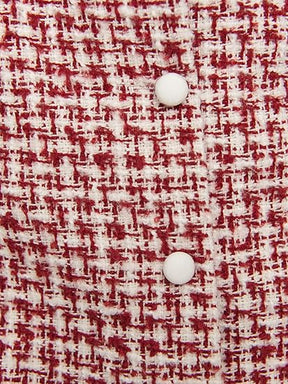 Square Neck Tweed Mini Dress