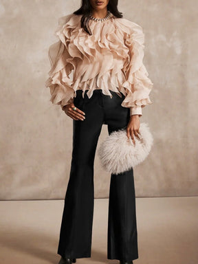 Organza Ruffle Blouse