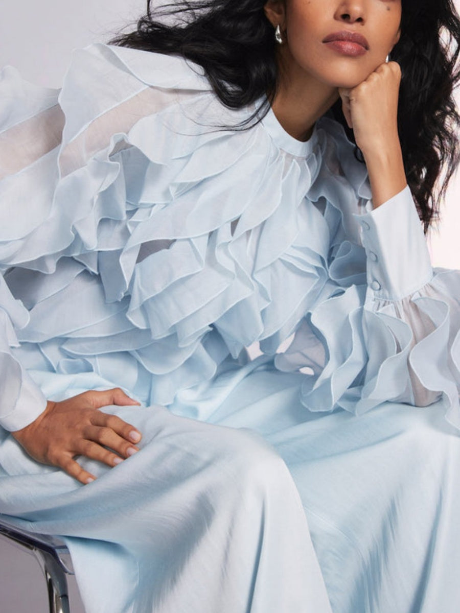 Organza Ruffle Blouse