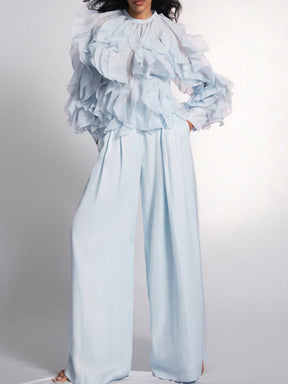 Organza Ruffle Blouse
