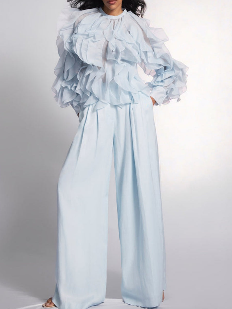 Organza Ruffle Blouse