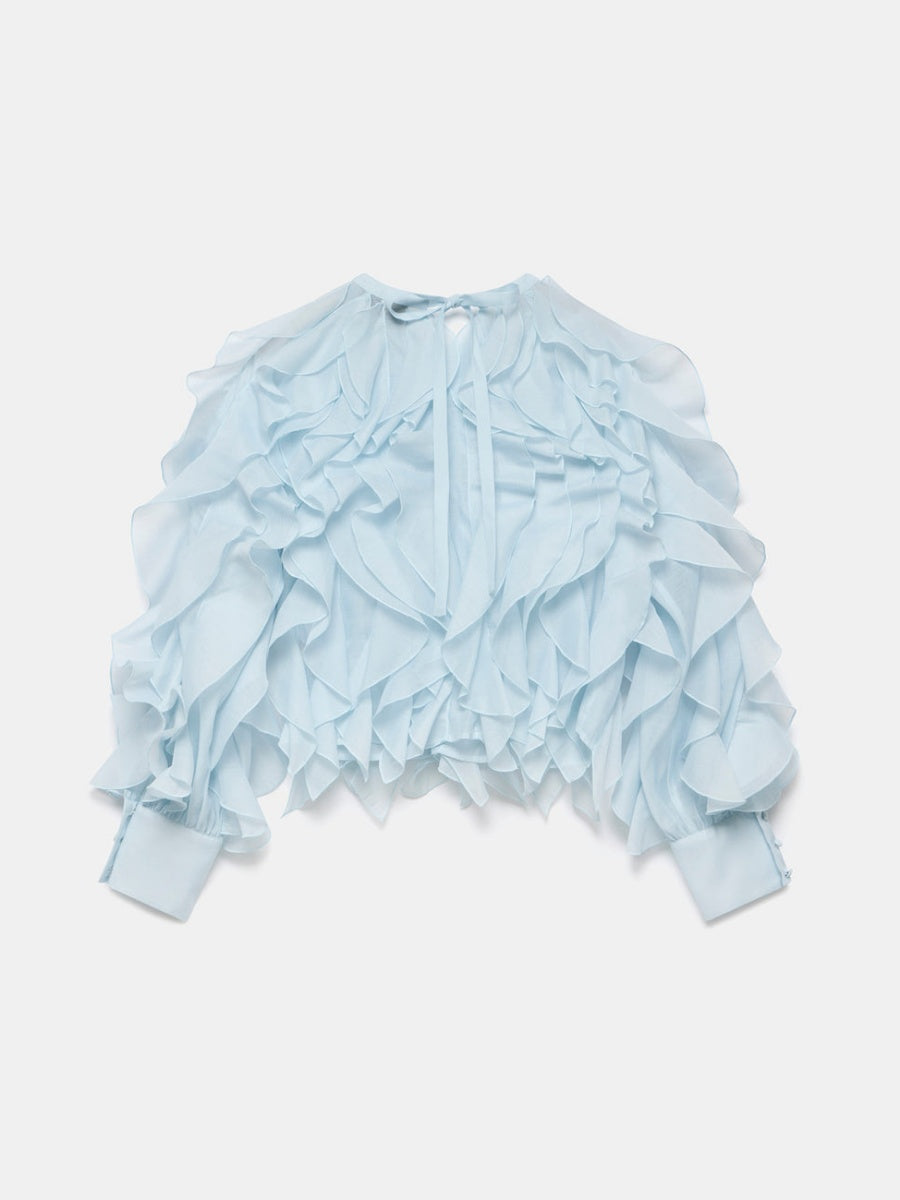 Organza Ruffle Blouse