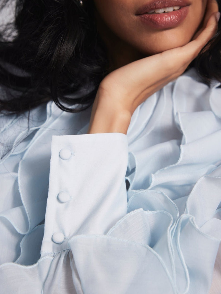 Organza Ruffle Blouse
