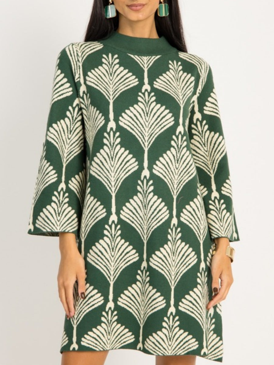 Chic Print Sweater Dress