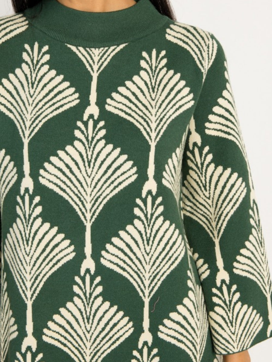 Chic Print Sweater Dress
