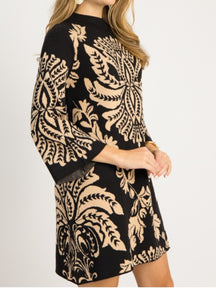 Chic Print Sweater Dress