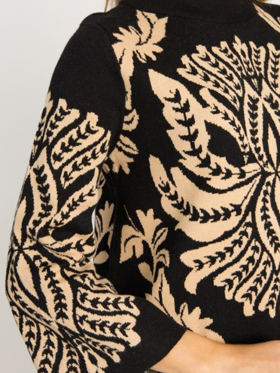 Chic Print Sweater Dress