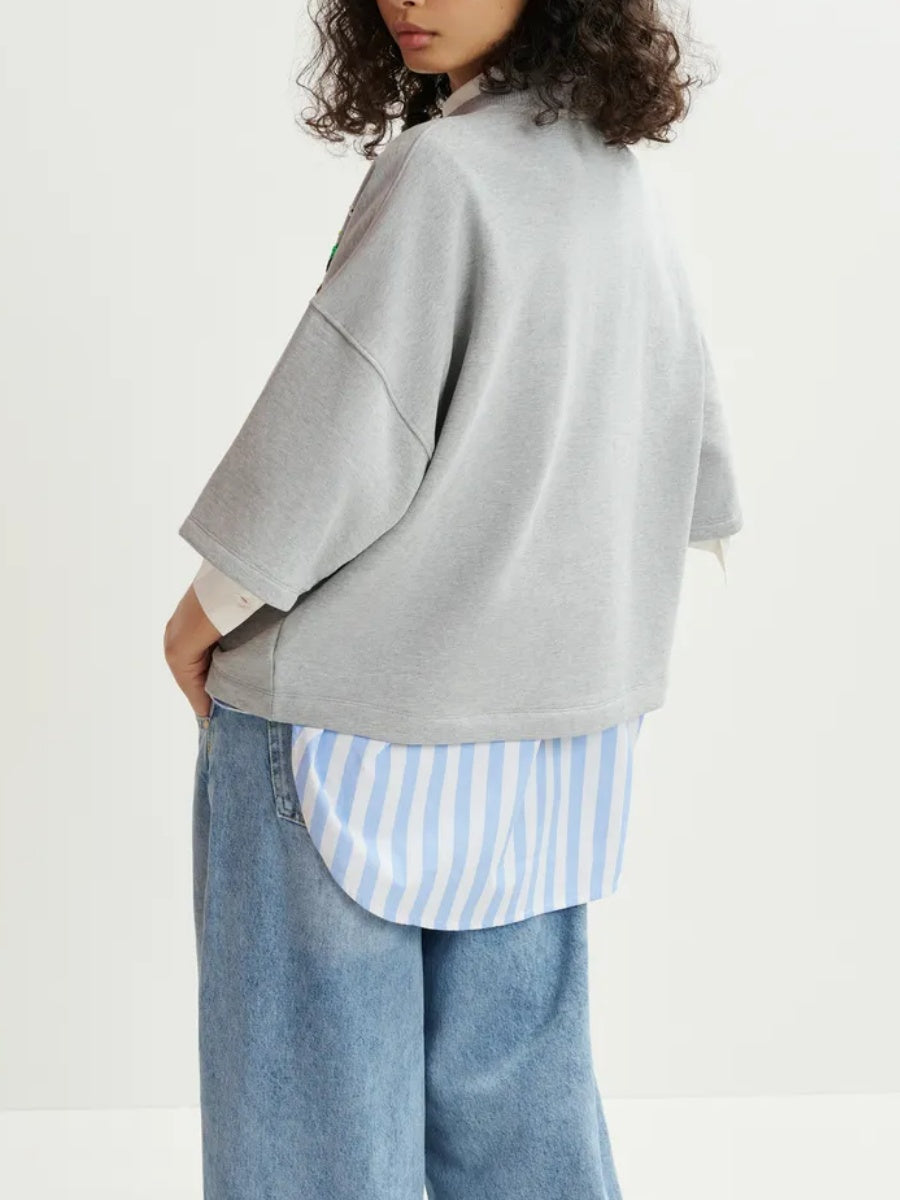 Grey Organic Cotton Sweatshirt With Sequin